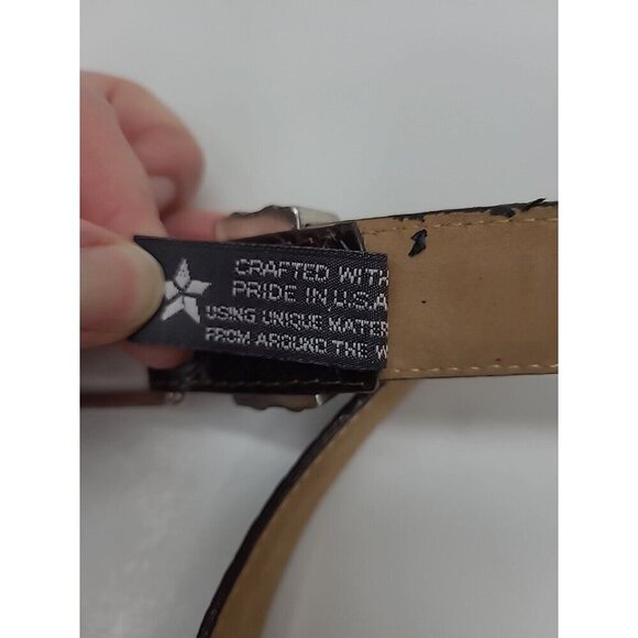 Vintage Brighton Brown Leather Weave Belt Women's Size M 32 - Picture 4 of 8